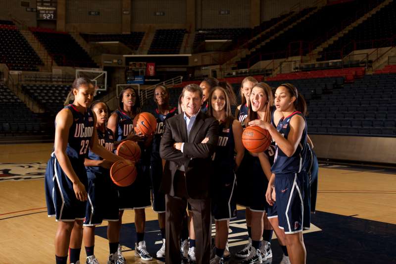 Geno Auriemma Coach Womens Basketball 
              photographed at University of Connectictu (U Conn), on Gampel's court for time magazine by Justin Steele on 11/29/10.