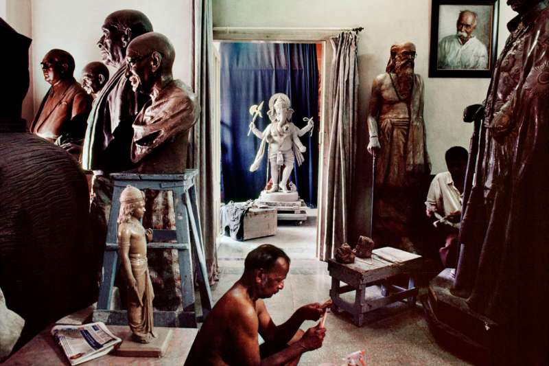 INDIA. 2010. Sculpture studio that produces statues of notable Indian figures and Hindu gods.