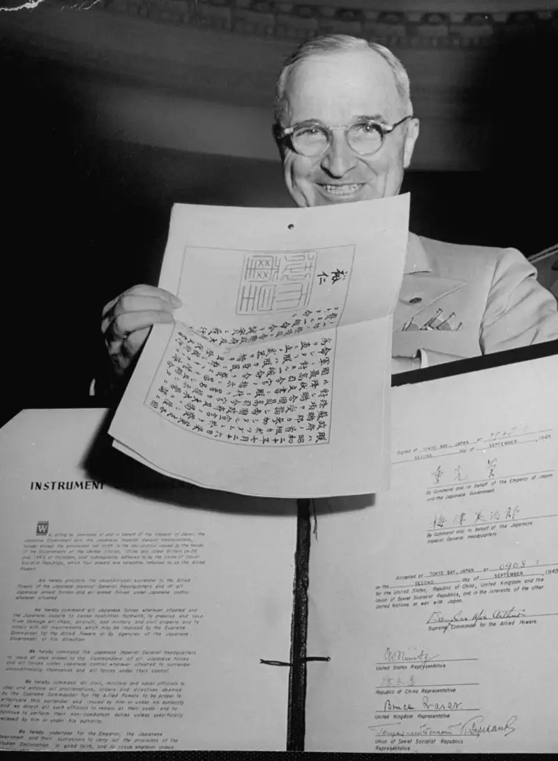 As the year started, Harry Truman had no idea that his Government was engaged in atomic research. At year's end President Truman was custodian of the bomb and its precarious secret, buffer against its terror, repository of whatever promise it might contain for a world which could use its secret in peace. Harry Truman, a very plain man indeed, who had never sought or dreamed of being Man of the Atomic Year, had been cast up to his position by an accident of the tides, by the shifting forces of politics. In the same startled and unpremeditated fashion, mankind itself, shrinking from the shadow of Hiroshima, dwarfed by the Event of 1945, had got where it was. —