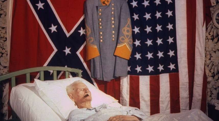 LIFE came to see Williams again in May 1959, seven months before his death, as his fame as the  last living Civil War veteran  grew:  Flanked by the two flags he has loved and a dress version of a Confederate uniform, the last living veteran of the War between the States lies in an uptilted bed, sleeping mostly, waking to eat and puff an occasional cigar.  By this time, Williams was living with a daughter — one of his 19 children — in Houston.