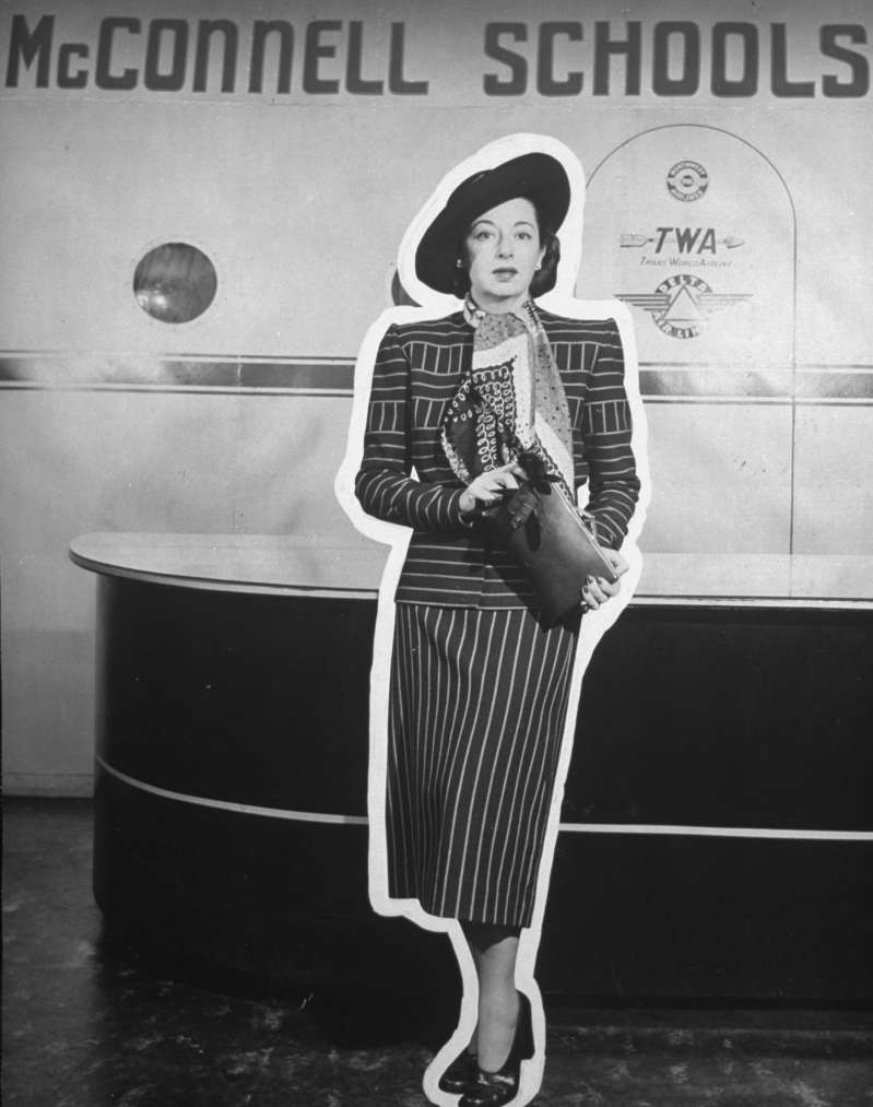 Zell McConnell, owner of the McConnell Air Hostess School -- which trained women in the art of grooming, charm, poise, reading, conversational French, and entertainment -- is shown in a 1947 photo.