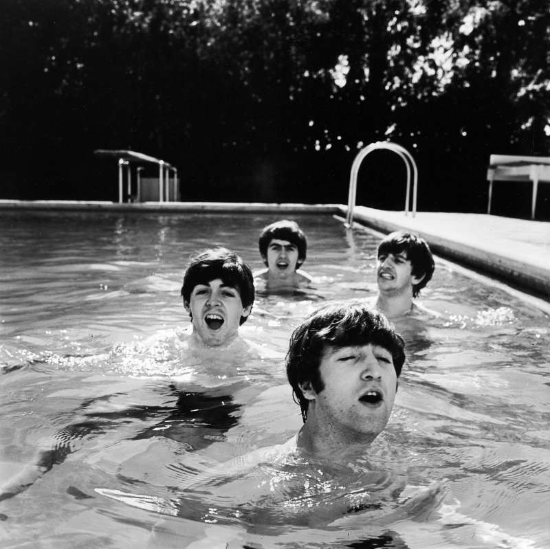 John, Paul, George and Ringo in a (very, very cold) Miami swimming pool in February 1964.