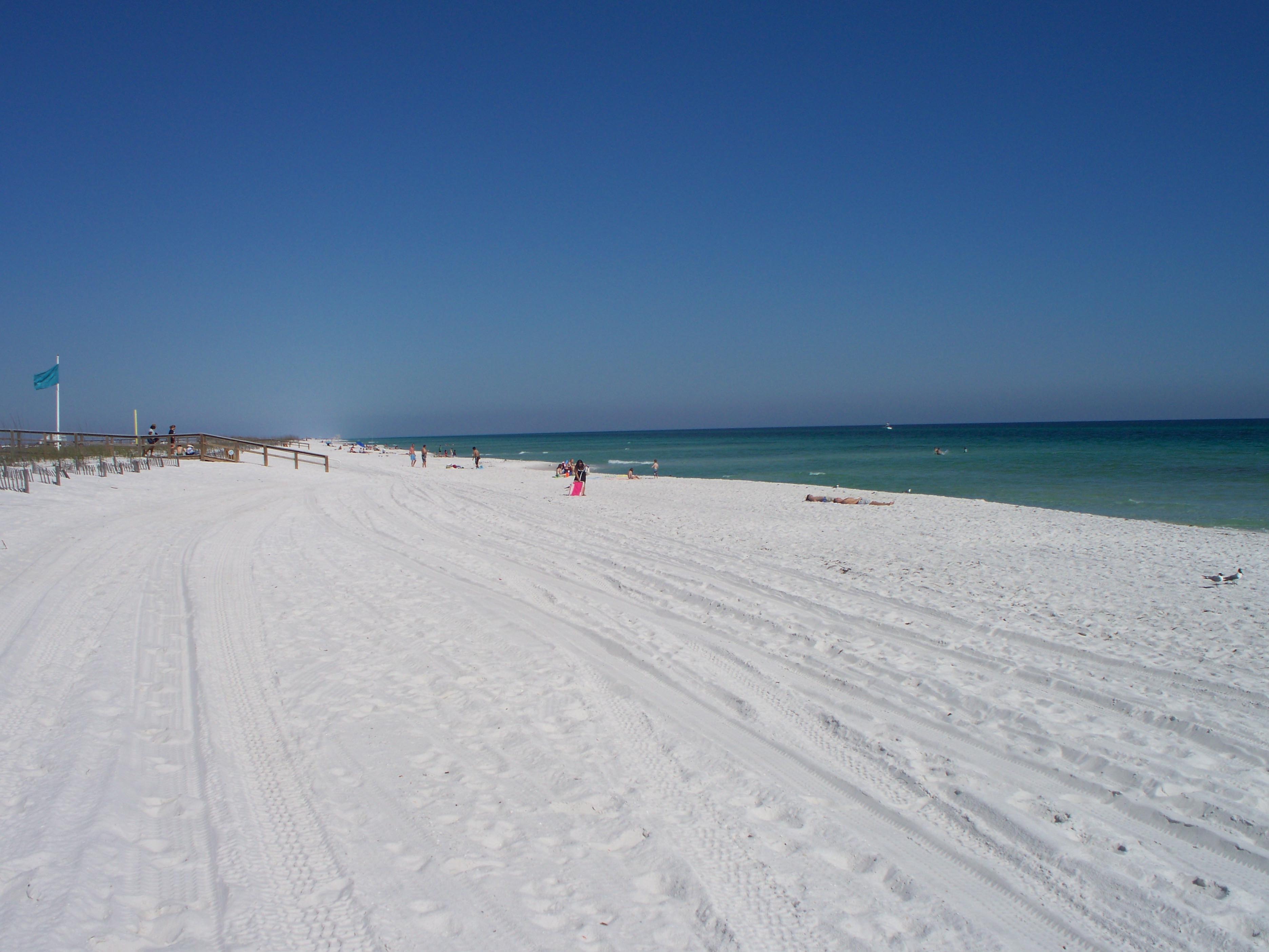The beach and Gulf of Mexico at Navarre Beach, Florida