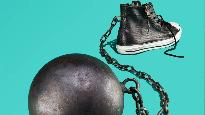 Converse sneaker ball and chain