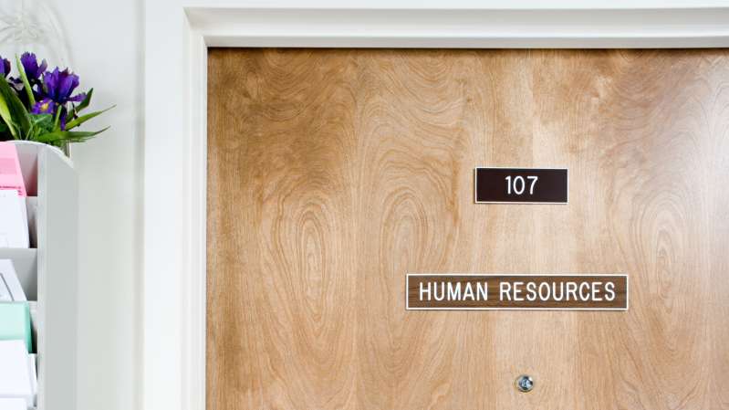 Human resources office door