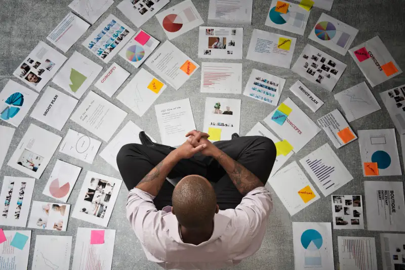 Millennial investor with stock research reports