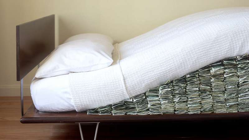 Cash under mattress