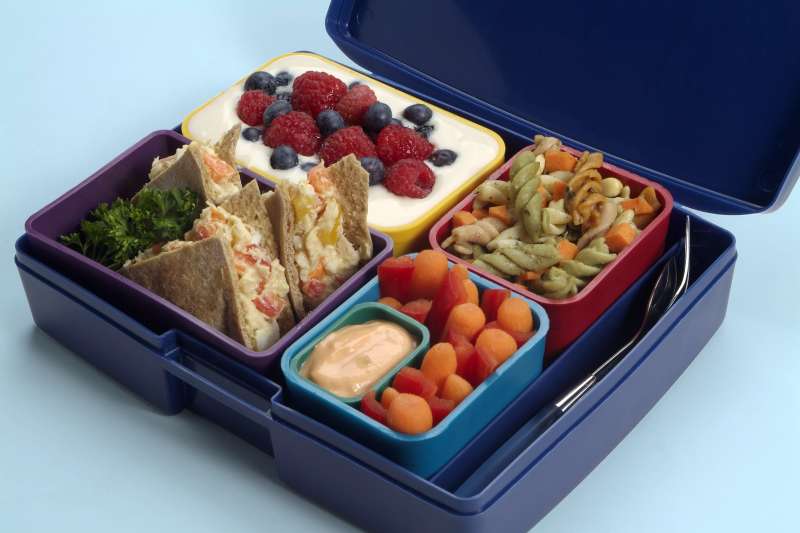 Laptop Lunches Bento Set with Sandwich and Yogurt.