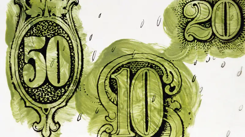 Numbers from American paper currency
