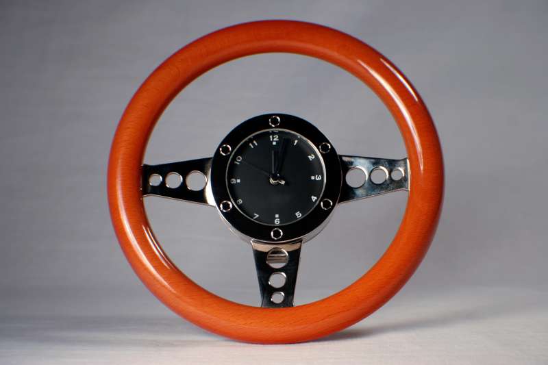 steering wheel with clock in it