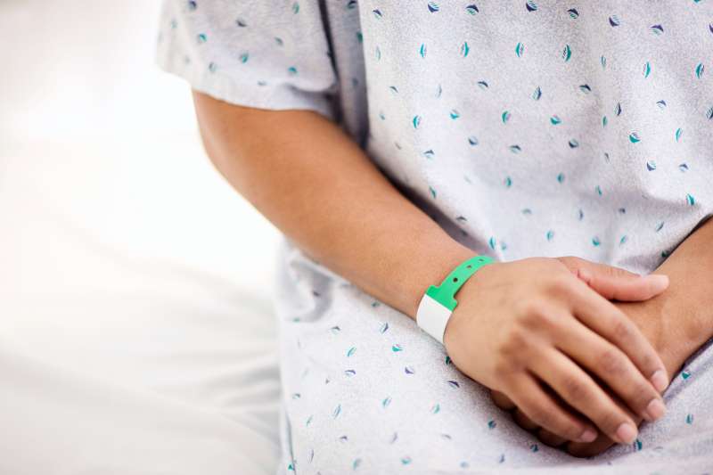 hospital bracelet on patient