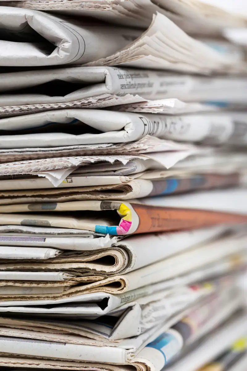 stack of newspapers