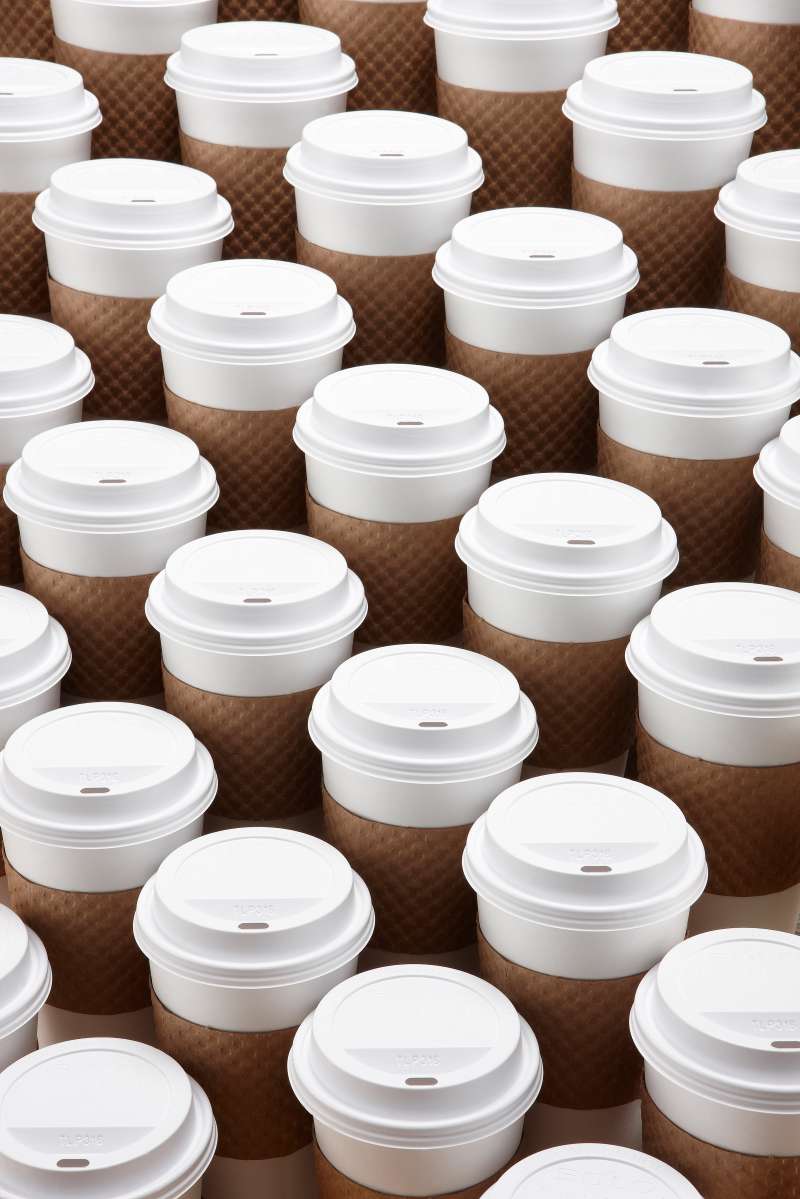 A sea of to-go coffee cups