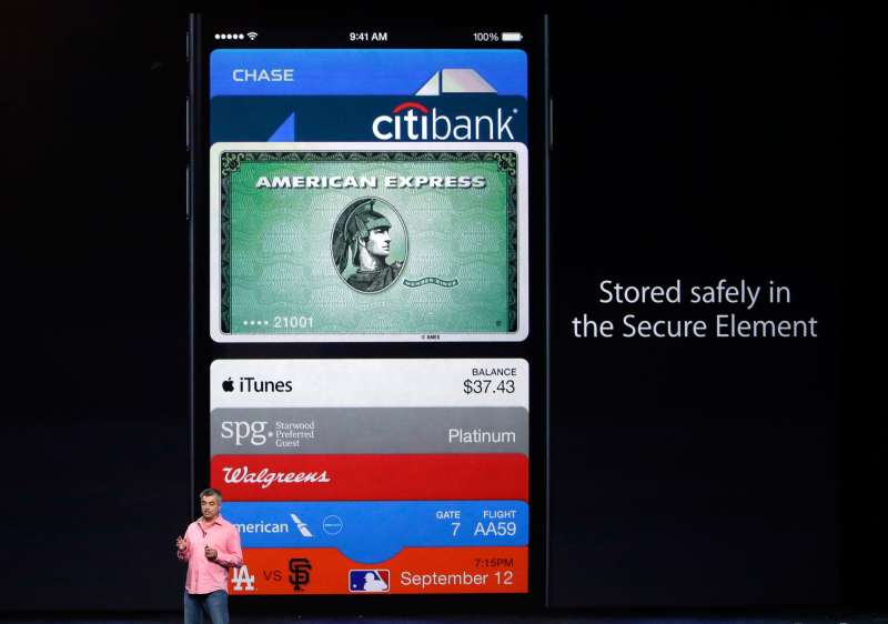 Eddy Cue, Apple Senior Vice President of Internet Software and Services, discusses the new Apple Pay product on Tuesday, Sept. 9, 2014, in Cupertino, Calif.