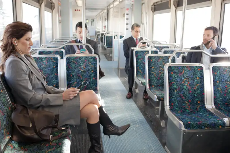 empty train of commuters