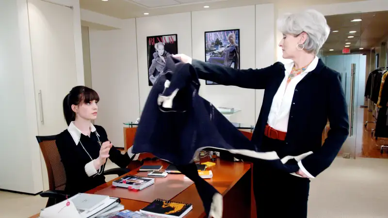 THE DEVIL WEARS PRADA, Anne Hathaway, Meryl Streep, 2006.