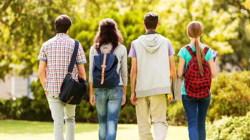 students with backpacks