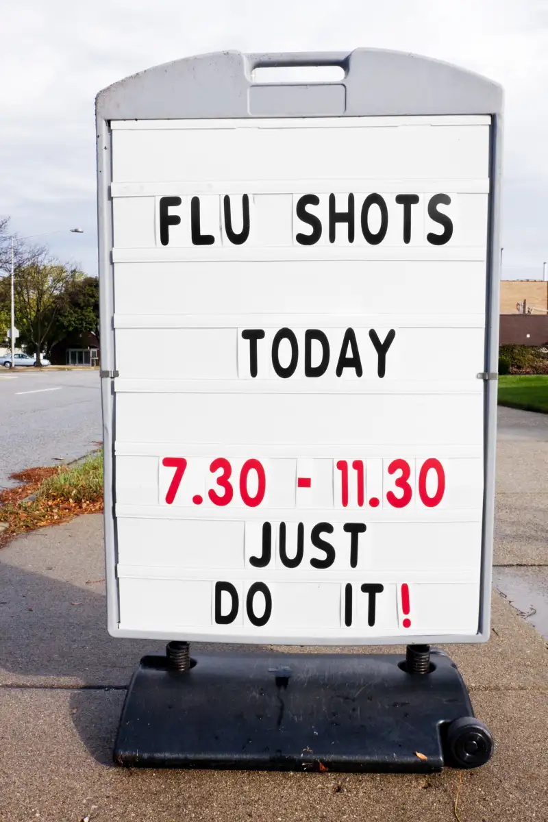Flu Shot Sign