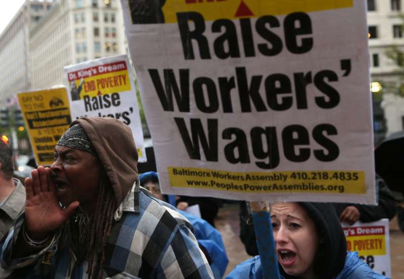 Activists Hold Protest In Favor Of Raising Minimum Wage