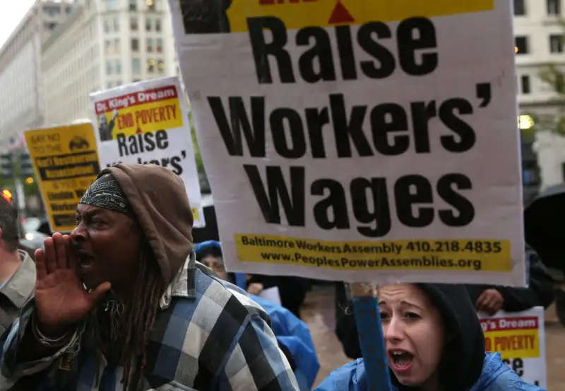 Activists Hold Protest In Favor Of Raising Minimum Wage