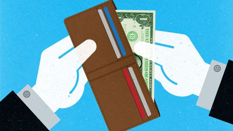 Ask the Expert – Everyday Money illustration pulling cash out of wallet