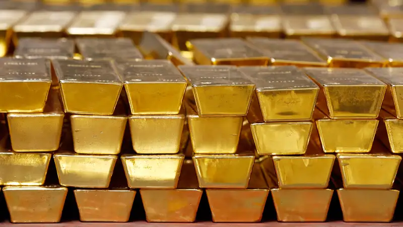 Stacks of gold bars