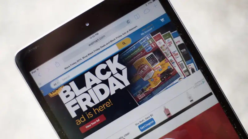 A Black Friday advertisement for Walmart is seen on an iPad in Annapolis, Maryland November 16, 2014.