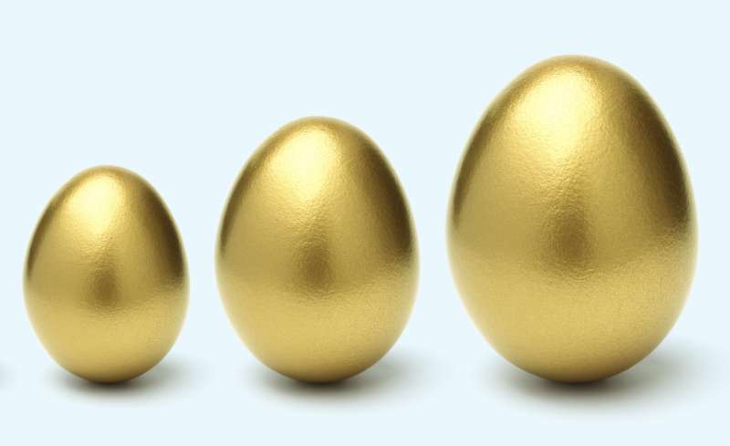 golden eggs of ascending size