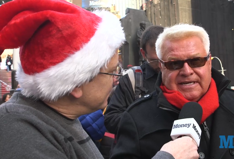 George Mannes interviewing in Times Square