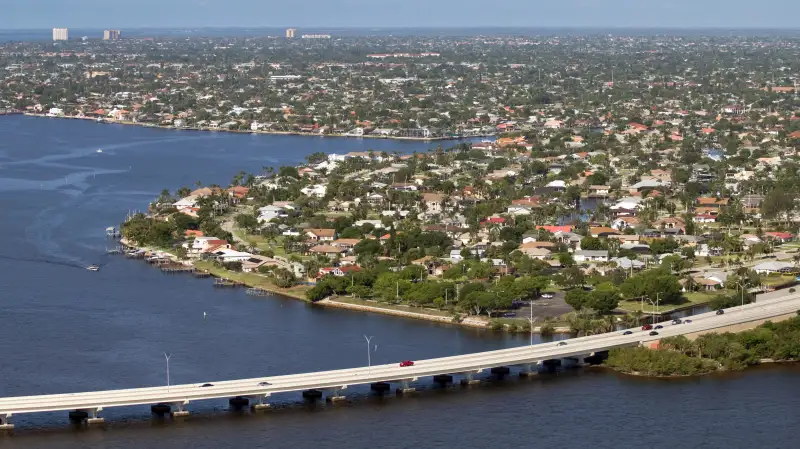 Cape Coral Florida along the Caloosahatchee River.