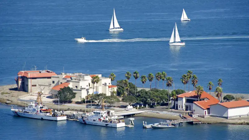 San Diego harbor and skyline from Point Loma.