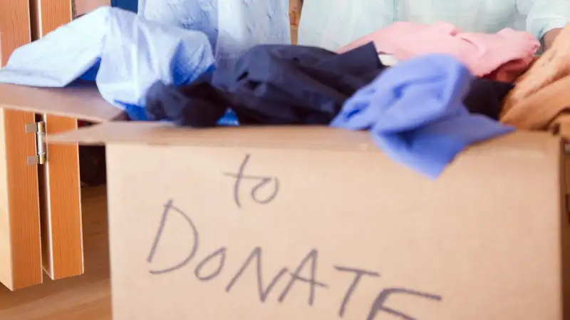 woman donating clothes