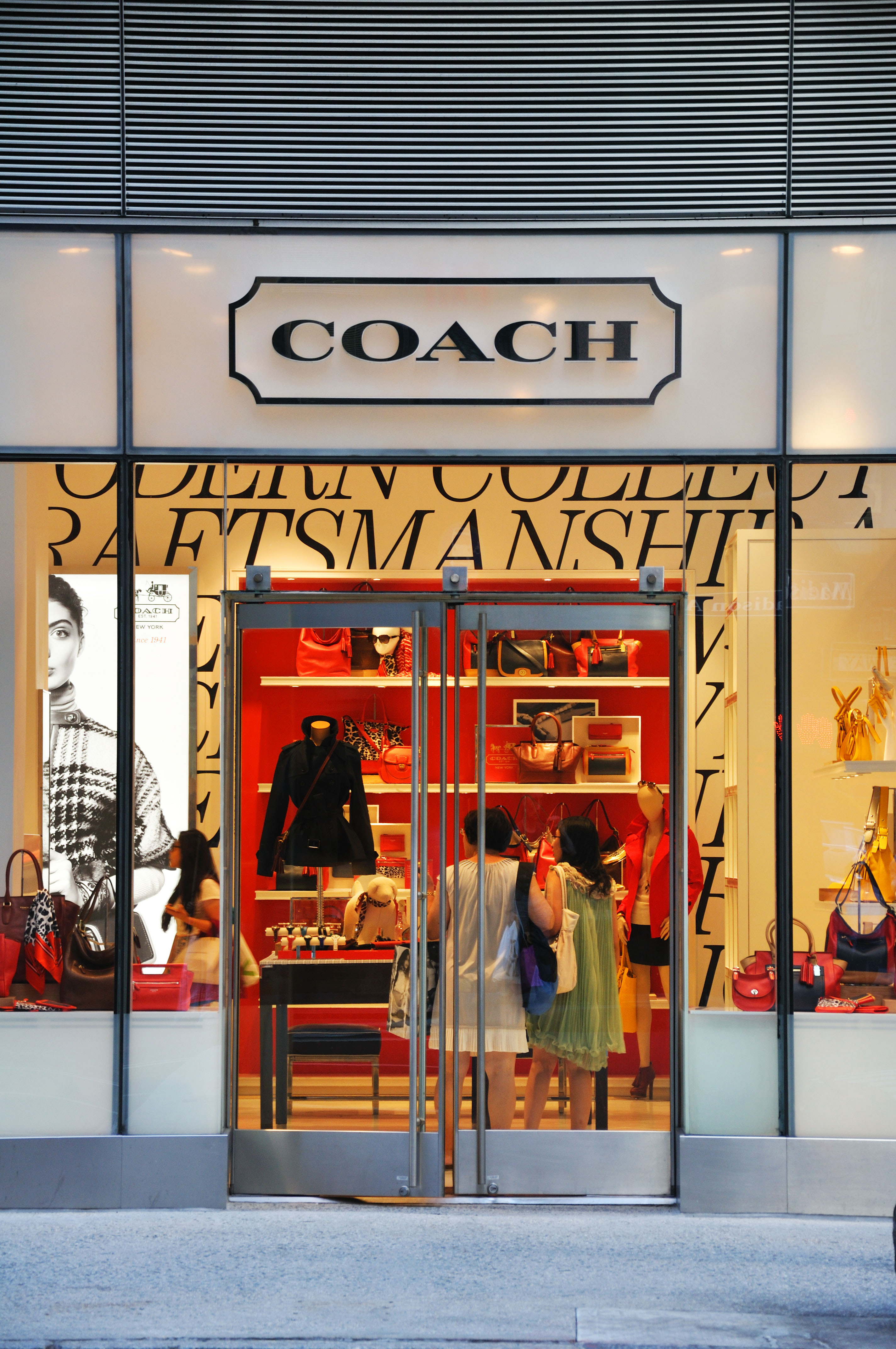 Coach designer handbag store, New York, USA.