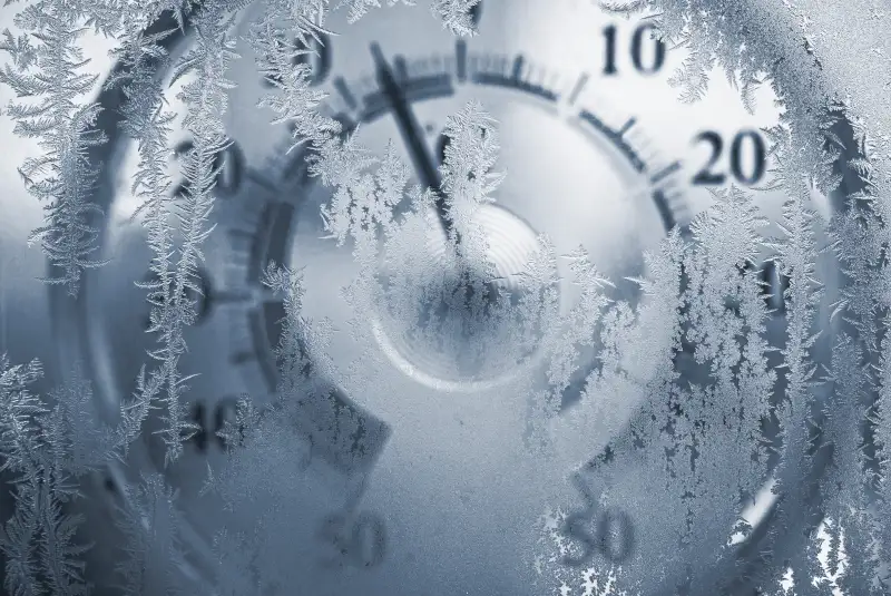 Frozen thermometer