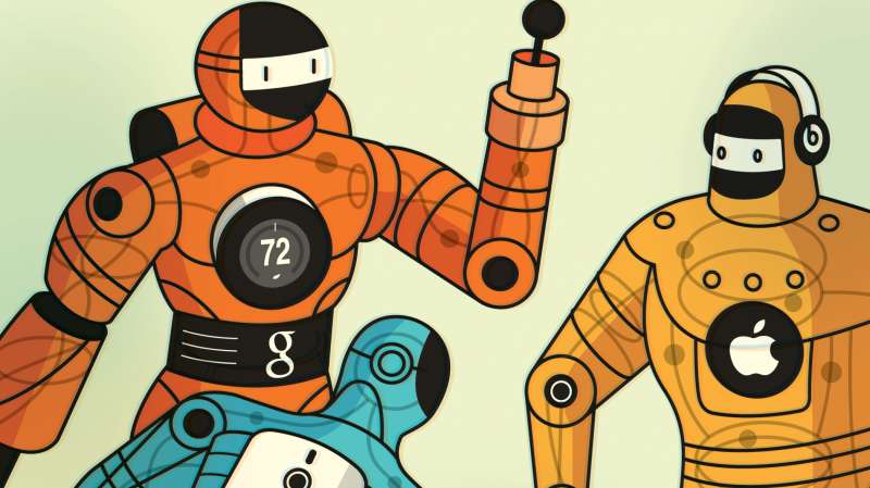 Illustration of tech robots