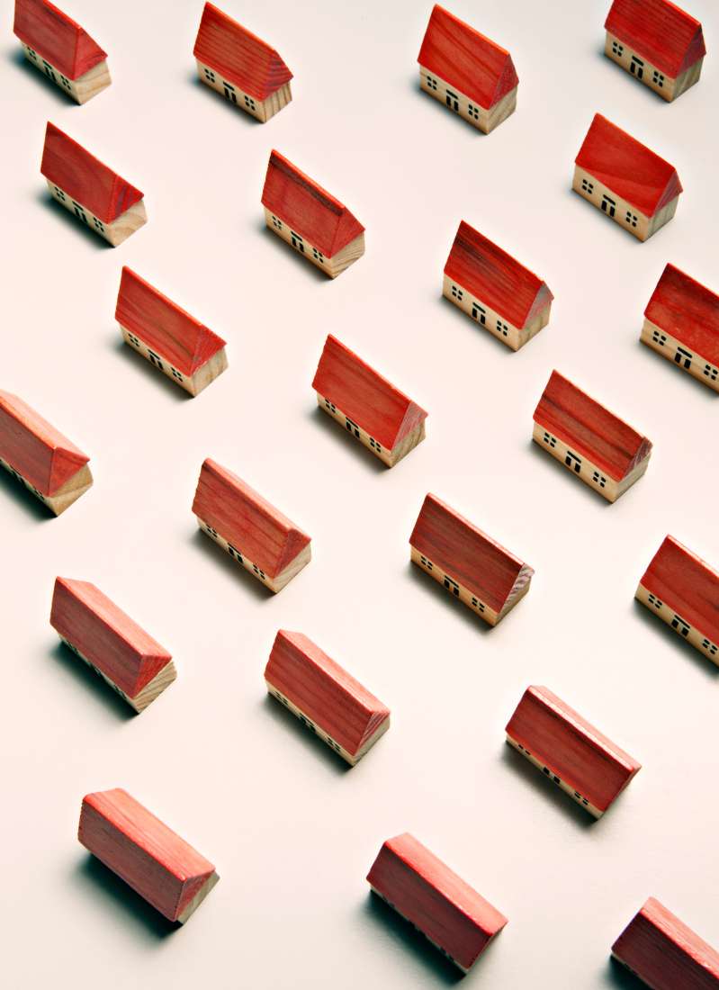 rows of model houses