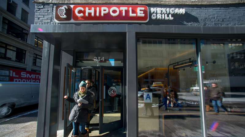 Chipotle Mexican Grill restaurant at Madison Square Park in New York.