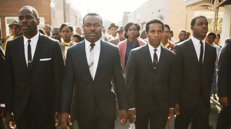 SELMA, from left: Colman Domingo, David Oyelowo, as Martin Luther King Jr., Andre Holland, Stephan James, 2014.