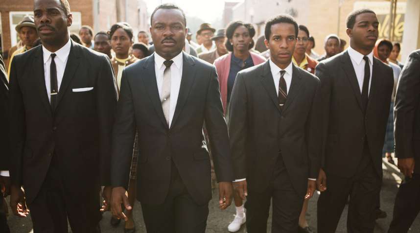 From left: Colman Domingo, David Oyelowo (as Martin Luther King, Jr.), Andre Holland and Stephan James in a scene from Selma.