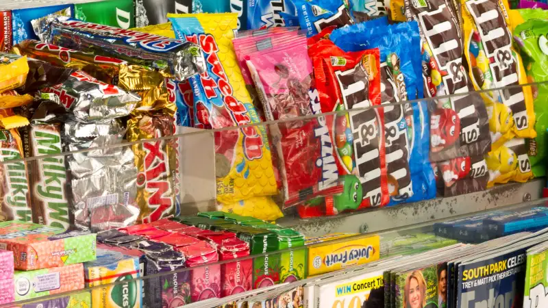 Candy at newsstand