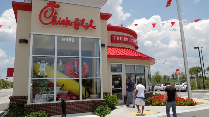 Chick-fil-A restaurant, Naples, Florida.