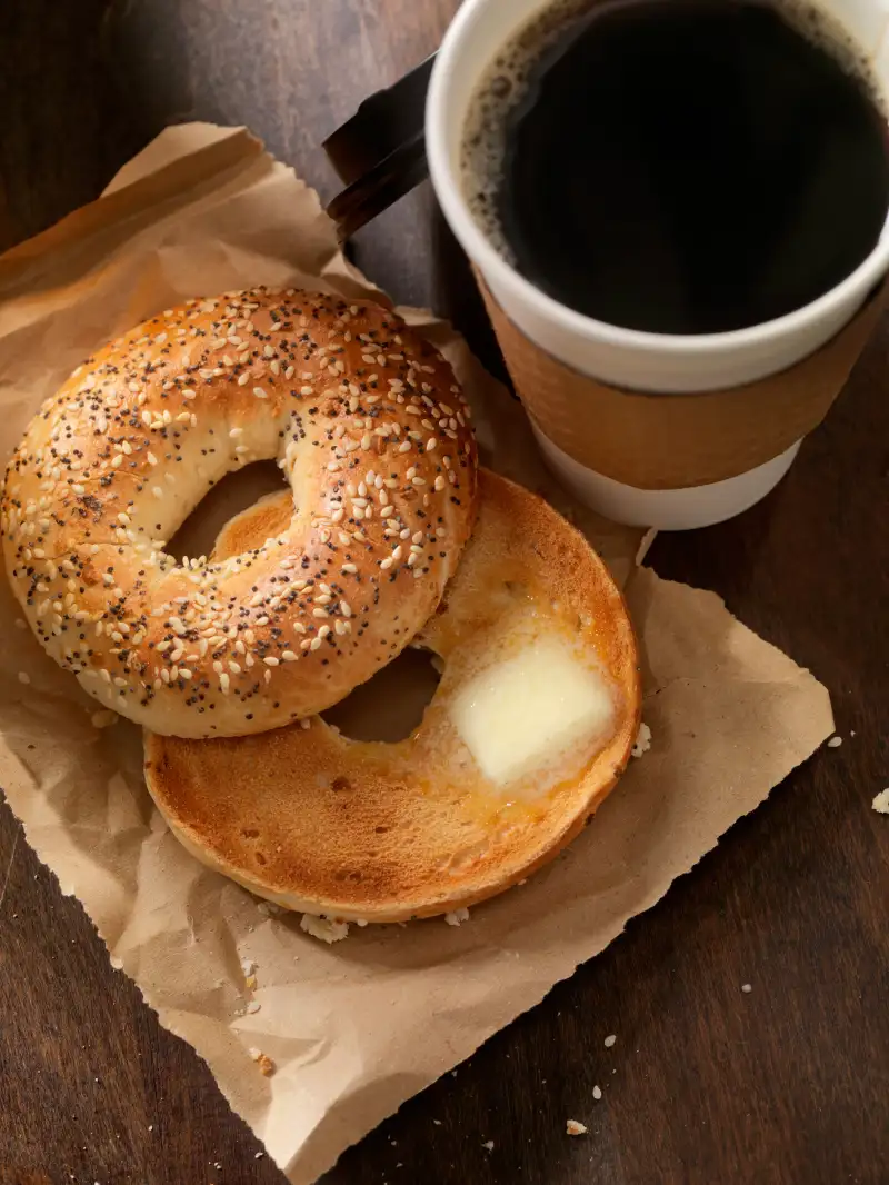 bagel and coffee