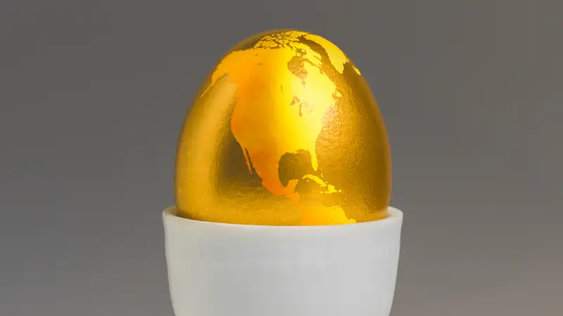 golden egg with map of US on it