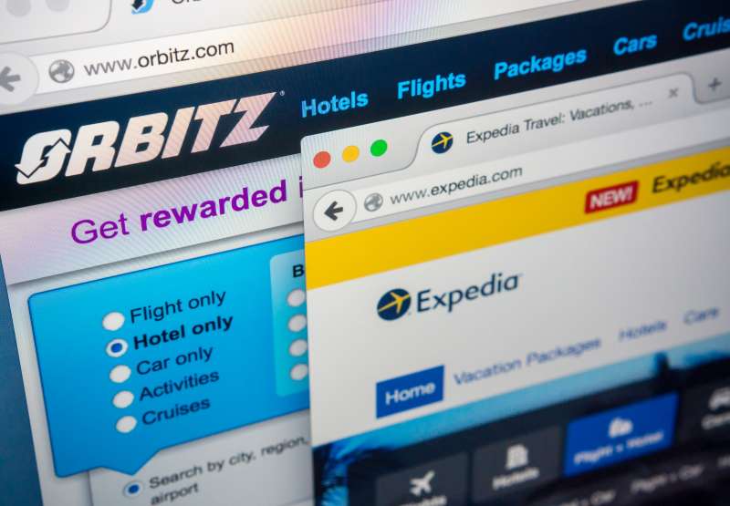 The Expedia and Orbitz websites are seen on a computer screen on Thursday February 12, 2015. Expedia has agreed to purchase, Orbitz for $1.34 billion in a consolidation against competitor Priceline.