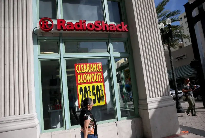 RadioShack with clearance sign in window