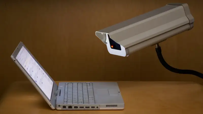 camera aimed at laptop