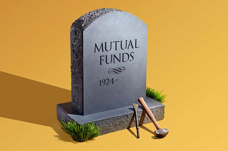 tombstone proclaiming that Mutual Funds aren't dead yet