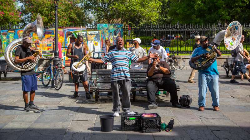 Brass band, Jackson Square, French Quarter