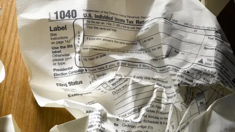 crumpled 1040