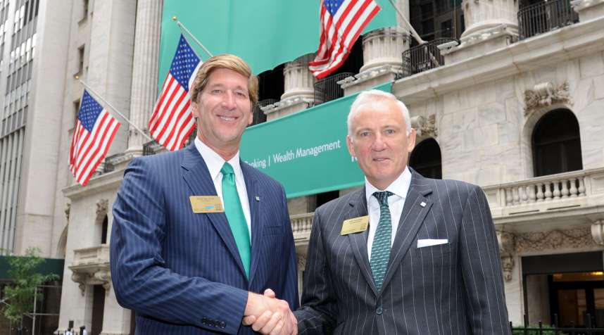 Rory Cullinan, right, with Bruce Van Saun, CEO of Citizens Financial Group, in September 2014.